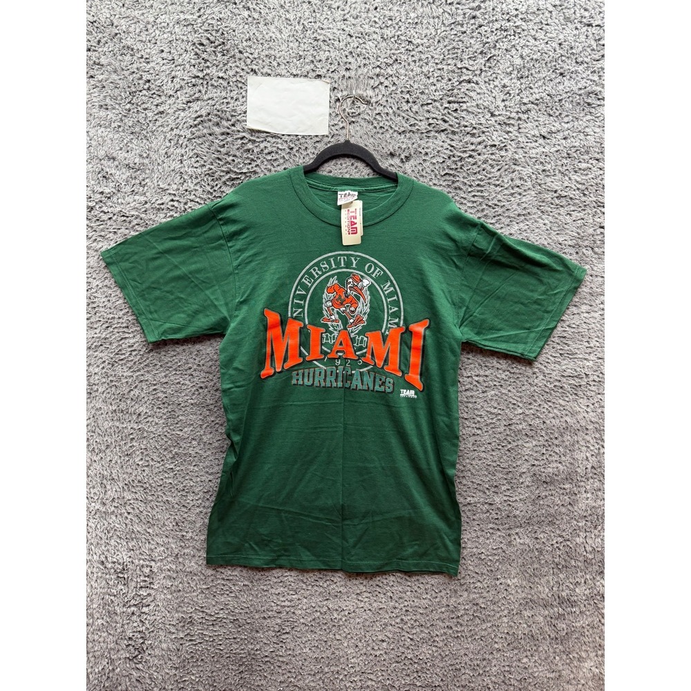 Vintage Team Edition Apparel University of Miami Hurricanes T-Shirt Green Size L